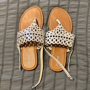 Maurices Beige and Tan Cutout Sandals